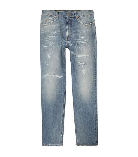 gucci denim jeans mens|gucci distressed jeans.